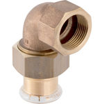 Unión en codo de transición 90° Geberit serie Mapress Cobre con rosca hembra: CC499K, d=15mm, Rp=1/2″